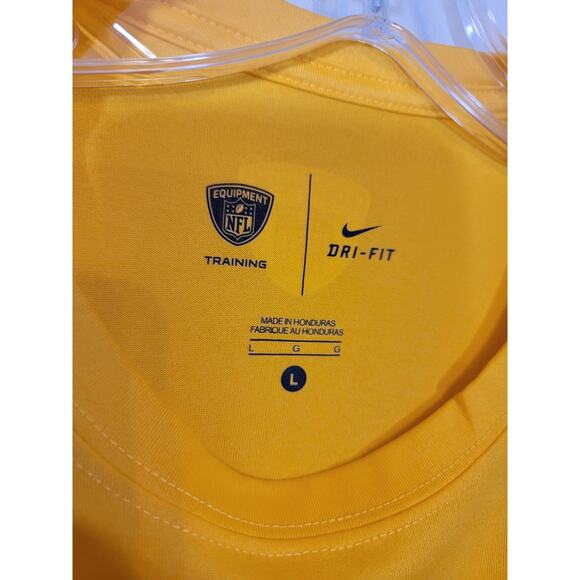 Nike Men Dri Fit Active NFL T-Shirt Steelers Graphic Print Pullover Yellow Large - Picture 7 of 7